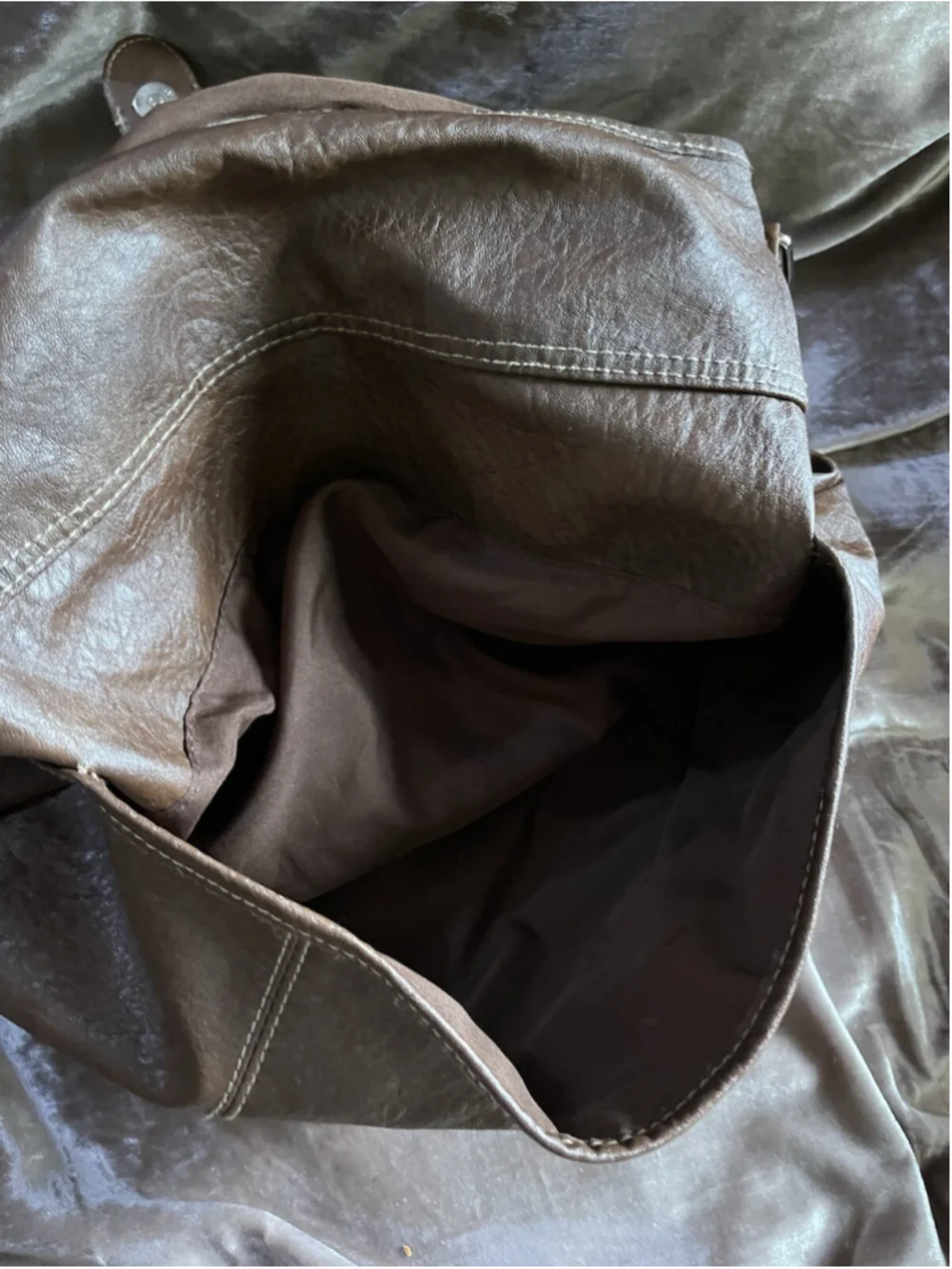 American Eagle canvas /LEATHER TYPE backpack/PURSE brown SEE PICTURES